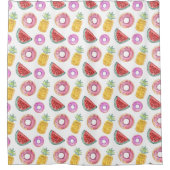 Pastel Waterverf Pool Float Patroon Douchegordijn (Voorkant)