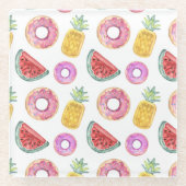 Pastel Waterverf Pool Float Patroon Glazen Onderzetter (Voorkant)