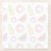 Pastel Waterverf Pool Float Patroon Glazen Onderzetter (Achterkant)