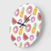 Pastel Waterverf Pool Float Patroon Grote Klok (Hoek)