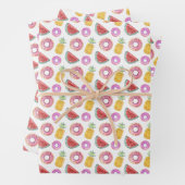 Pastel Waterverf Pool Float Patroon Inpakpapier Vel (In situ)