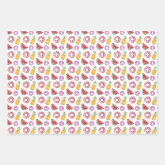 Pastel Waterverf Pool Float Patroon Inpakpapier Vel (Voorkant)