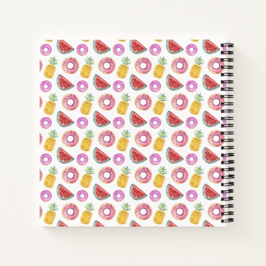Pastel Waterverf Pool Float Patroon Notitieboek (Achterkant)