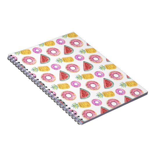 Pastel Waterverf Pool Float Patroon Notitieboek (Rechterzijde)
