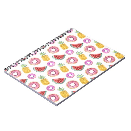 Pastel Waterverf Pool Float Patroon Notitieboek (Linkerzijde)