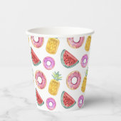 Pastel Waterverf Pool Float Patroon Papieren Bekers (Voorkant)