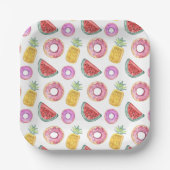 Pastel Waterverf Pool Float Patroon Papieren Bordje (Voorkant)