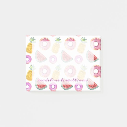 Pastel Waterverf Pool Float Patroon Post-it® Notes (Voorkant)