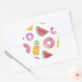 Pastel Waterverf Pool Float Patroon Ronde Sticker (Envelop)