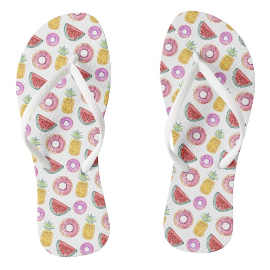 Pastel Waterverf Pool Float Patroon Teenslippers (Voetbed)