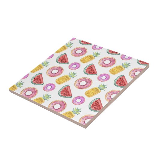 Pastel Waterverf Pool Float Patroon Tegeltje (Zijkant)