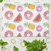 Pastel Waterverf Pool Float Patroon Theedoek (Gevouwen)