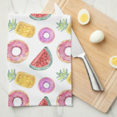 Pastel Waterverf Pool Float Patroon Theedoek (Quarter Fold)