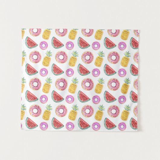 Pastel Waterverf Pool Float Patroon Wandkleed (Voorkant (horizontaal))