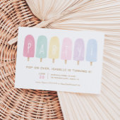 Pastel Waterverf Popsicle Girl Birthday Party Kaart