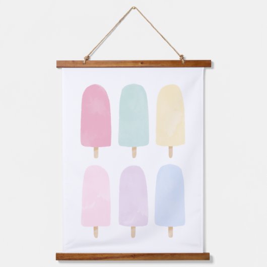 Pastel Waterverf Popsicle Girls Room Hangend Wandkleed (Voorkant)