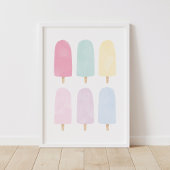 Pastel Waterverf Popsicle Girls Room Poster