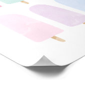 Pastel Waterverf Popsicle Meisjes Kamer Poster (Hoek)