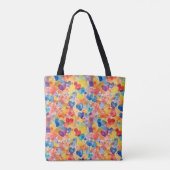 PASTEL WATERVERF RAINBOW ABSTRACTE HARTEN TOTE BAG (Achterkant)