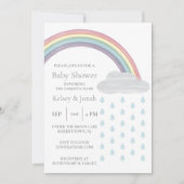 Pastel Waterverf Rainbow-Baby shower Kaart (Voorkant)