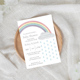 Pastel Waterverf Rainbow-Baby shower Kaart