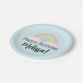 Pastel Waterverf Rainbow Happy Birthday Papieren Bordje (Gekanteld)