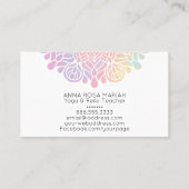 *~* Pastel Waterverf Rainbow Mandala Spiritueel Visitekaartje (Achterkant)