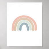 Pastel Waterverf Rainbow Nursery Poster (Voorkant)