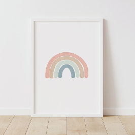 Pastel Waterverf Rainbow Nursery Poster