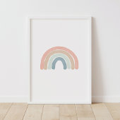 Pastel Waterverf Rainbow Nursery Poster
