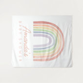 Pastel Waterverf Regenboog Baby shower Achtergrond Wandkleed (Voorkant (horizontaal))