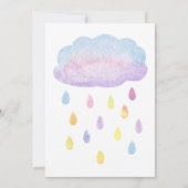 Pastel Waterverf Regenboog en Sprinkle Baby shower Kaart (Achterkant)