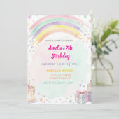 Pastel Waterverf Regenboog Verjaardag Kaart (Staand voorkant)