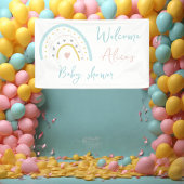 Pastel waterverf regenbooghart Baby shower Spandoek