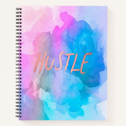 Pastel Waterverf Roos Gold Hustle Notitieboek (Voorkant)