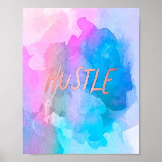 Pastel Waterverf Roos Gold Hustle Poster (Voorkant)