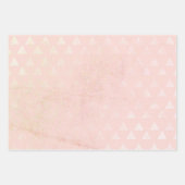 Pastel Waterverf Roos Gouden Hart Inpakpapier Vel (Voorkant 3)