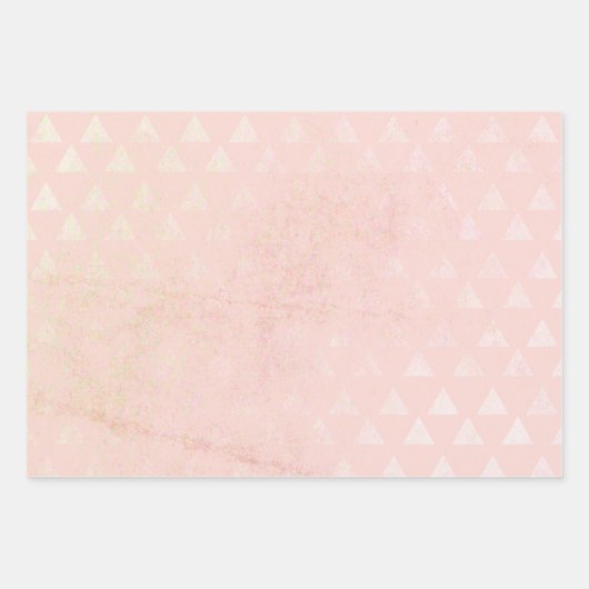 Pastel Waterverf Roos Gouden Hart Inpakpapier Vel (Voorkant 3)