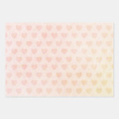 Pastel Waterverf Roos Gouden Hart Inpakpapier Vel (Voorkant)