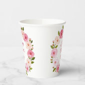 pastel Waterverf Roos krans Papieren Bekers (Links)