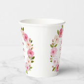 pastel Waterverf Roos krans Papieren Bekers (Rechts)