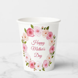  pastel Waterverf Roos krans Papieren Bekers