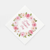 pastel Waterverf Roos krans Servet (Hoek)