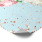 Pastel Waterverf Roos met Gepersonaliseerd naam Poster (Hoek)