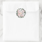 Pastel waterverf Rose bouquet Ronde Sticker (Tas)