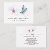 *~* Pastel Waterverf Roze Blauwe Dragonfly Busines Visitekaartje (Voorkant / Achterkant)