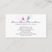 *~* Pastel Waterverf Roze blauwe dragonvlieg Visitekaartje (Achterkant)