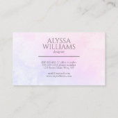 Pastel Waterverf Roze Elegant Moderne Kute Visitekaartje (Achterkant)