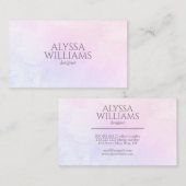 Pastel Waterverf Roze Elegant Moderne Kute Visitekaartje (Voorkant / Achterkant)