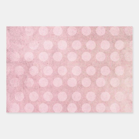 Pastel Waterverf Roze Goud Gepolkte Strepen Inpakpapier Vel (Voorkant)